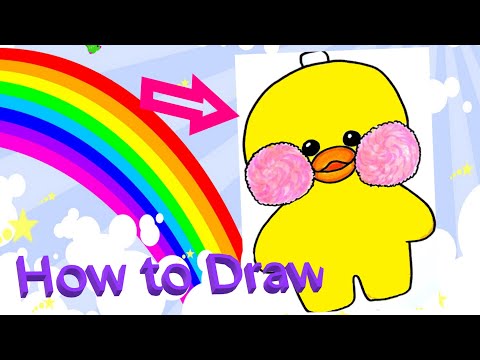 Paper duck TikTok trend: How to draw a Lalafan - simple Gambar duck drawing