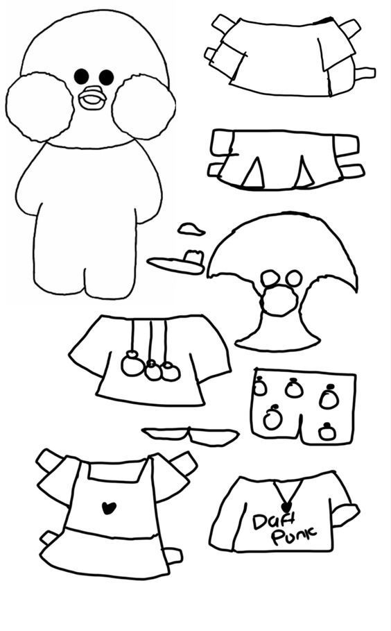 paper duck clothes color