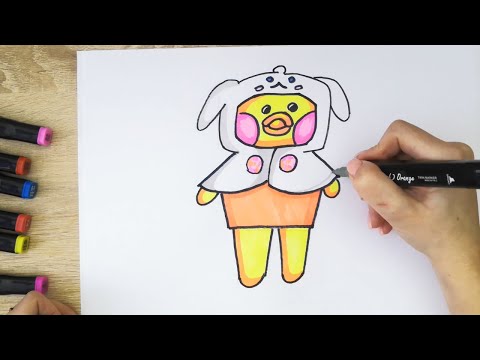 Paper duck TikTok trend: How to draw a Lalafan - simple Gambar duck drawing